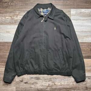 Vintage Polo Ralph Lauren Jacket Men's XXL Bomber Zip Up Herrington Logo Black
